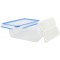 Emsa 512888 Boite alimentaire avec plateau egouttoire, 26.3 x 19.5 x 11 cm, 3,7 L, Transparent/bleu, Clip & Close