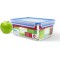 Emsa 512888 Boite alimentaire avec plateau egouttoire, 26.3 x 19.5 x 11 cm, 3,7 L, Transparent/bleu, Clip & Close