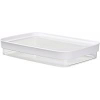 Emsa 513560 Boite alimentaire empilable 1x 0.70 L, transparente/blanche, Optima