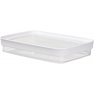 Emsa 513560 Boite alimentaire empilable 1x 0.70 L, transparente/blanche, Optima