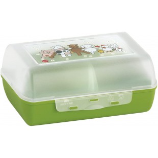 Emsa Variabolo Boite a  gouter enfant 16x11x7cm, Cloison interieure amovible, Motif animaux de la ferme 513791