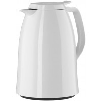 Emsa Pichet Isotherme, 1 Litre, Fermeture Quick Press, 100% Hermetique, Blanc Brillant, Mambo, 517004