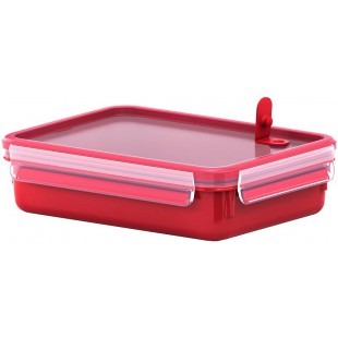 Emsa - 517776 - Boite a  Micro-ondes- Lunchbox- 1,2 Litre- Rouge/Transparent- Clip & Micro