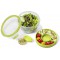 Emsa Boite a  Salade avec 2 Compartiments Pratiques et Couvercle, Boite a  Salade, Volume : 1 Litre, Transparent/Vert, Clip & Go