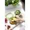 Emsa Boite a  Salade avec 2 Compartiments Pratiques et Couvercle, Boite a  Salade, Volume : 1 Litre, Transparent/Vert, Clip & Go