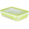 Emsa Boite a  Repas et En-cas avec 2 Inserts Pratiques et Couvercle, Boite a  Brunch, Volume : 1,2 Litres, Transparent/Vert, Cli