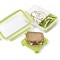 Emsa Boite a  Repas et En-cas avec 2 Inserts Pratiques et Couvercle, Boite a  Brunch, Volume : 1,2 Litres, Transparent/Vert, Cli