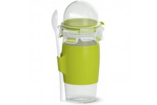 EMSA CLIP GO Mug a  yaourt 0.45L + cuillere Vert pique-nique dejeuner boite alimentaire N1071400