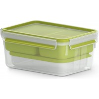EMSA CLIP GO boite a  repas XL 2.3L + 3 comp + 1 boite Vert pique-nique dejeuner lunchbox repas N1071600