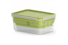 EMSA CLIP GO boite a  repas XL 2.3L + 3 comp + 1 boite Vert pique-nique dejeuner lunchbox repas N1071600