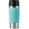 Emsa Travel Mug isotherme 0,36 L bleu turquoise revetement silicone conserve 4h chaud 8h froid ouverture facile compa