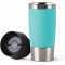 Emsa Travel Mug isotherme 0,36 L bleu turquoise revetement silicone conserve 4h chaud 8h froid ouverture facile compa