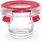 EMSA Clip&Close Boite alimentaire en verre 0,1 L rouge, Empilable, Four jusqu'a 420°C, Hermetique, Froid jusqu'a -4