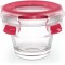 EMSA Clip&Close Boite alimentaire en verre 0,1 L rouge, Empilable, Four jusqu'a 420°C, Hermetique, Froid jusqu'a -4