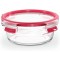 EMSA Clip&Close Boite alimentaire en verre 0,6 L rouge, Empilable, Four jusqu'a 420°C, Hermetique, Froid jusqu'a -4