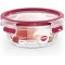EMSA Clip&Close Boite alimentaire en verre 0,6 L rouge, Empilable, Four jusqu'a 420°C, Hermetique, Froid jusqu'a -4