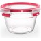 Emsa Clip&Close Boite alimentaire ronde en verre, 0,9 L, Four jusqu'a 420°C, Froid jusqu'a -40°C, Compatible lave-v