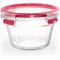 Emsa Clip&Close Boite alimentaire ronde en verre, 0,9 L, Four jusqu'a 420°C, Froid jusqu'a -40°C, Compatible lave-v