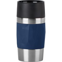 EMSA N21608 Travel Mug isotherme compact en acier inoxydable, 0,3 l, 3h chaud, 6h froid, sans BPA, 100% etanche, pass