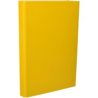 Boite pour carnets A4 3 X interieur se plie avec support elastique, jaune