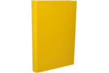 Boite pour carnets A4 3 X interieur se plie avec support elastique, jaune