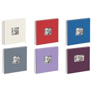 12156-06 Album photo a  spirales Passepartout avec 50 pages blanches cartonnees, papier cristal et reliure tissee 240 x 250 mm (