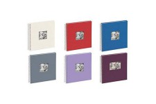 12156-06 Album photo a  spirales Passepartout avec 50 pages blanches cartonnees, papier cristal et reliure tissee 240 x 250 mm (