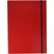 Boite pour carnets A4 3 X interieur se plie avec support elastique, rouge