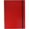 Boite pour carnets A4 3 X interieur se plie avec support elastique, rouge