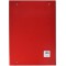 Boite pour carnets A4 3 X interieur se plie avec support elastique, rouge