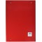 Boite pour carnets A4 3 X interieur se plie avec support elastique, rouge