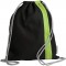  Sac de sport a cordelette"Go" Noir et vert tilleul