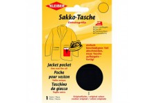 Patch reparation Poche Veste thermocollant, Noir