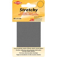 40 x 6 cm Ruban elastique thermocollant reparation vetements, Gris