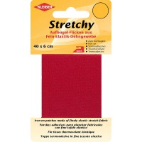40 x 6 cm Ruban elastique thermocollant pour reparer vetements, Rouge