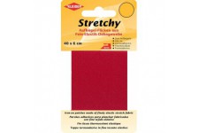 40 x 6 cm Ruban elastique thermocollant pour reparer vetements, Rouge