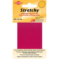 40 x 6 cm Ruban elastique thermocollant reparation vetements, Rose / Fuschia
