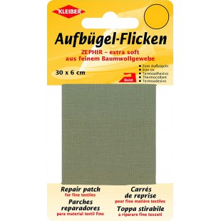 30 x 6 cm Ruban Coton thermocollant reparation tres Fin et Souple, Beige