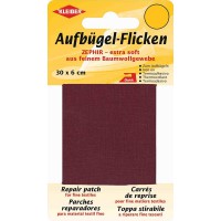 30 x 6 cm Ruban Coton thermocollant reparation tres Fin et Souple, Rouge fonce