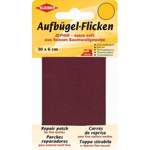 30 x 6 cm Ruban Coton thermocollant reparation tres Fin et Souple, Rouge fonce