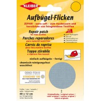 40 x 12 cm Patch Coton thermocollant pour reparer Textiles a  Mailles Fines, Gris Clair