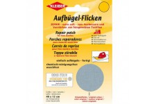 40 x 12 cm Patch Coton thermocollant pour reparer Textiles a  Mailles Fines, Gris Clair