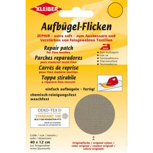 40 x 12 cm Patch Coton thermocollant pour reparer Textiles a  Mailles Fines, Beige