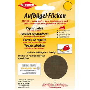 40 x 12 cm Patch Coton thermocollant pour reparer Textiles a  Mailles Fines, Marron fonce