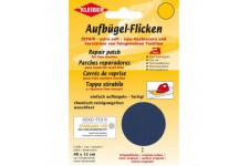 40 x 12 cm Patch Coton thermocollant pour reparer Textiles a  Mailles Fines, Bleu fonce