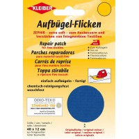 40 x 12 cm Patch Coton thermocollant pour reparer Textiles a  Mailles Fines, Bleu