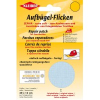 40 x 12 cm Patch Coton thermocollant pour reparer Textiles a  Mailles Fines, Bleu Clair