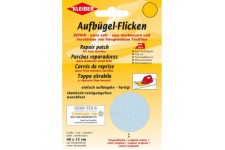 40 x 12 cm Patch Coton thermocollant pour reparer Textiles a  Mailles Fines, Bleu Clair