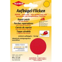 40 x 12 cm Patch Coton thermocollant pour reparer Textiles a  Mailles Fines, Rouge