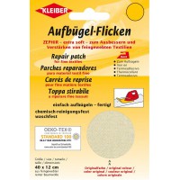 40 x 12 cm Patch Coton thermocollant pour reparer Textiles a  Mailles Fines, Creme